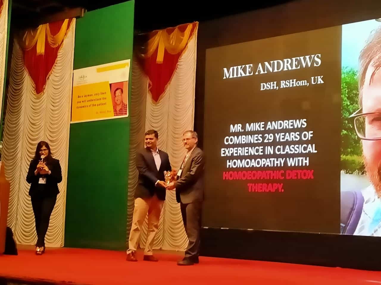 Momento presented to Mr.Mike by Dr, N. Khedekar